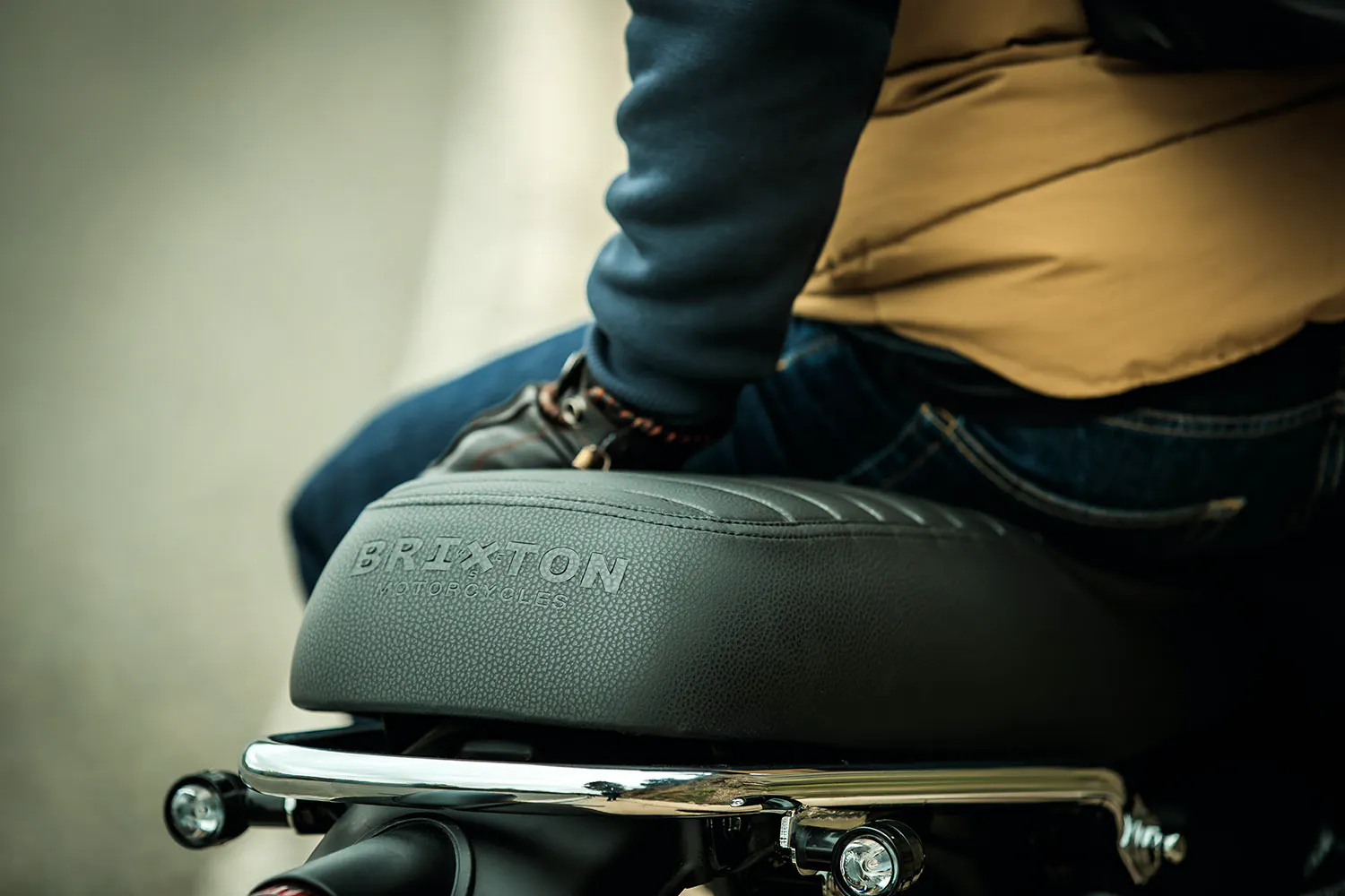 Brixton Felsberg 125 XC In Quick Silver Seat Detail