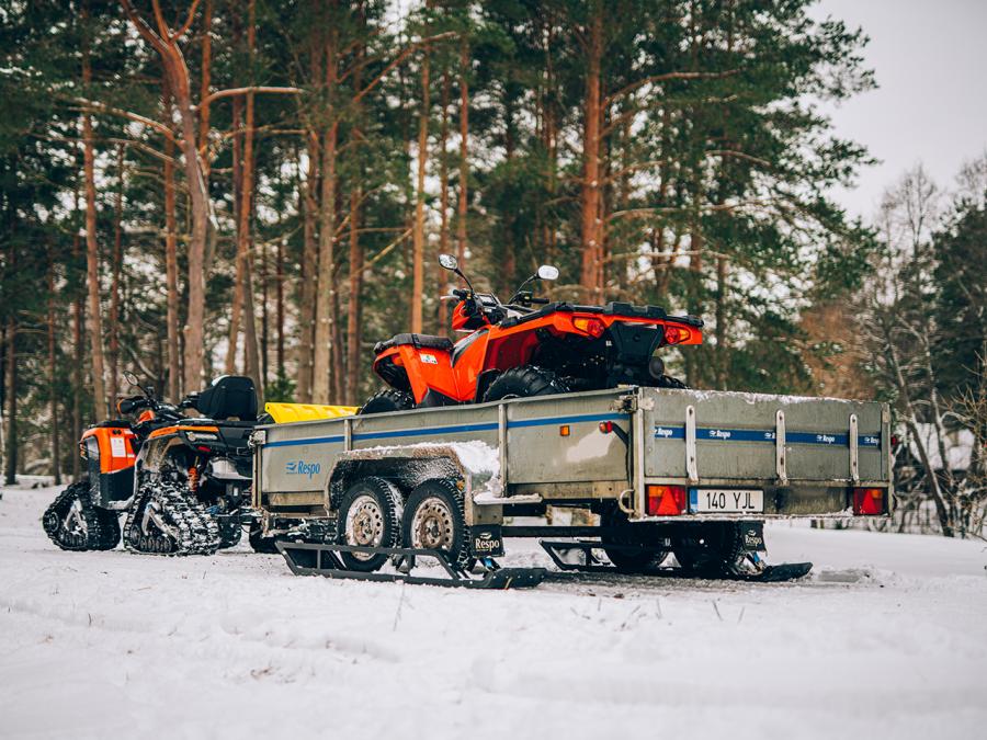 Anhänger-Ski 2 Achsanhänger einstellbarer Breite Straße & Offroad Reifen