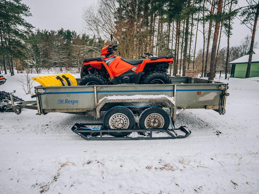 Anhänger-Ski 2 Achsanhänger einstellbarer Breite Straße & Offroad Reifen