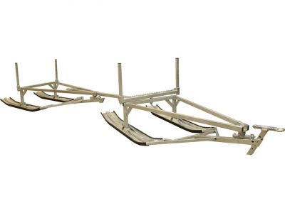 Holzschlitten Holzanhänger auf Ski