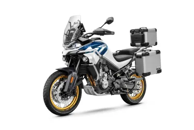 Cfmoto 800 Mt Explore Starry White Left 45 With Side Box